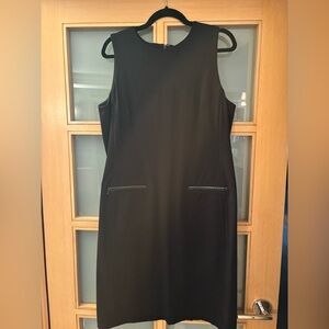 Talbots Black Midi Dress with Zipper Accents